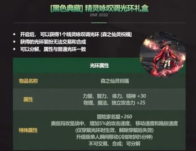 dnf精灵咏叹光环有没有效果 五一套光环属性盘点截图