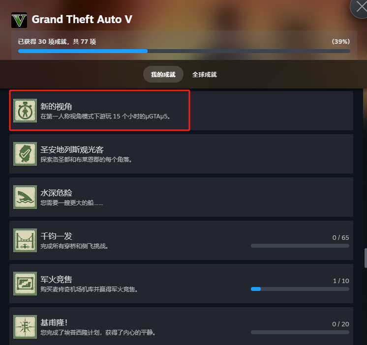 gta5图标怎么点亮 gta5成就图标点亮教程截图