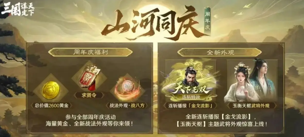 三国谋定天下周年庆活动什么时候开启 三谋周年庆福利有哪几款截图