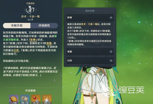 原神奈芙尔毕业面板分享 原神奈芙尔属性提升最优选择截图