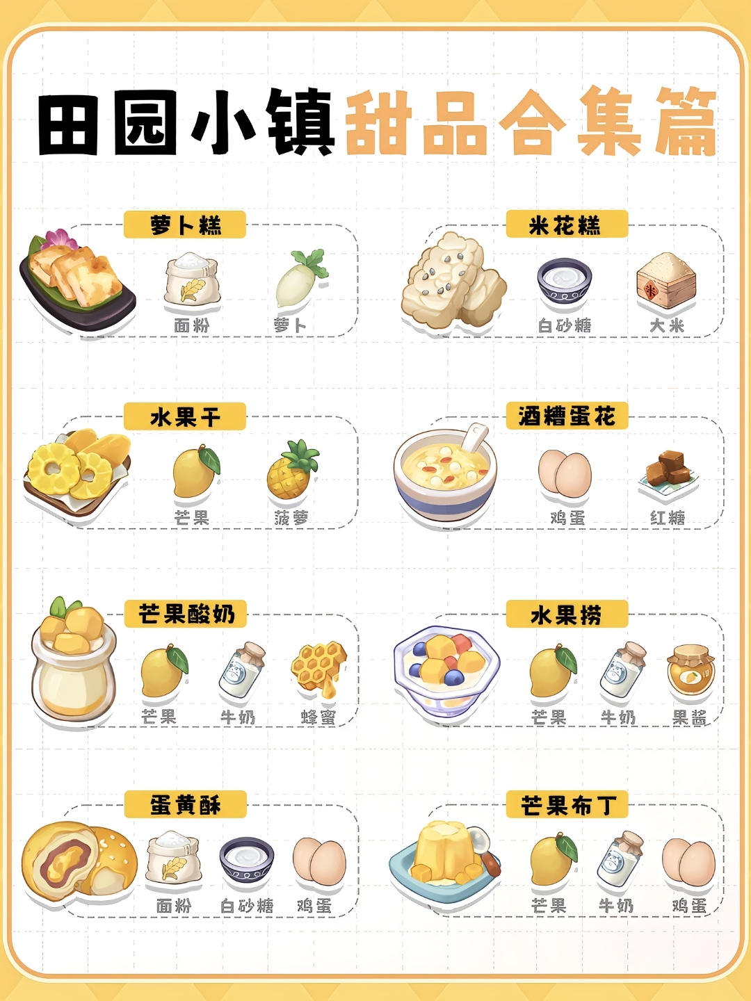 田园小镇甜品有哪几款 田园小镇甜品指引