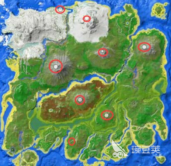 方舟生存进化游戏手机版水晶分布图 方舟生存进化手游全地图水晶位置详解截图