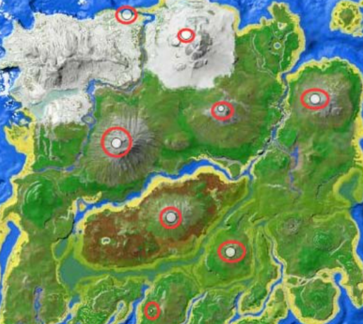 方舟生存进化游戏手机版水晶分布图指引 方舟生存进化手游水晶分布位置盘点