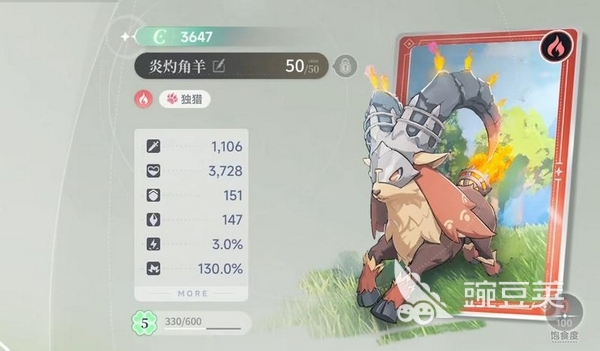 蓝色星原旅谣炎灼角羊强度评测与培养价值分析