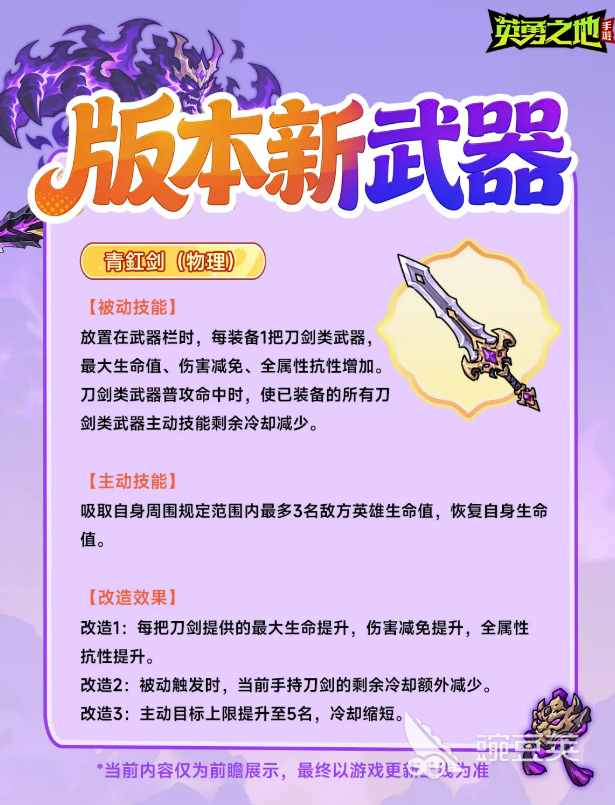 英勇之地新版本武器装备有哪几款?全装备解析与强力分享