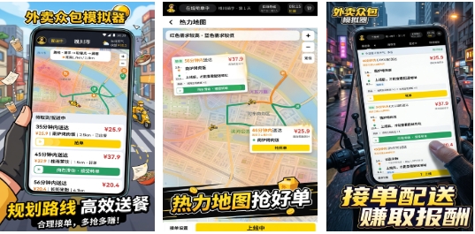 外卖众包模拟器游戏手机版好玩吗 外卖众包模拟器手游玩法盘点截图