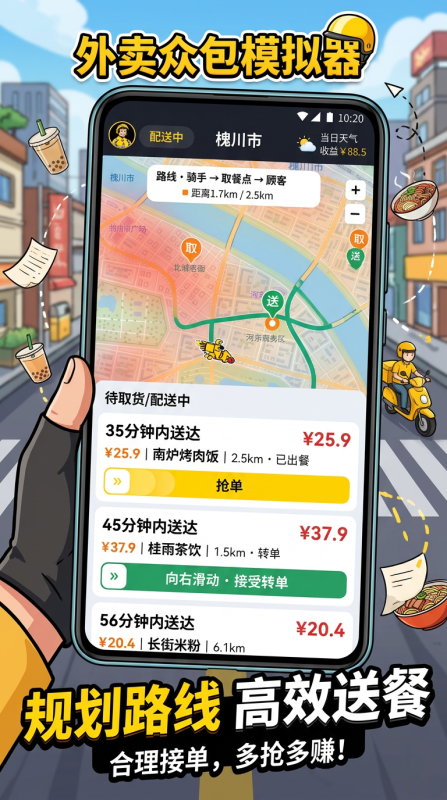 外卖众包模拟器游戏手机版好玩吗 外卖众包模拟器手游新手玩法教程解析截图