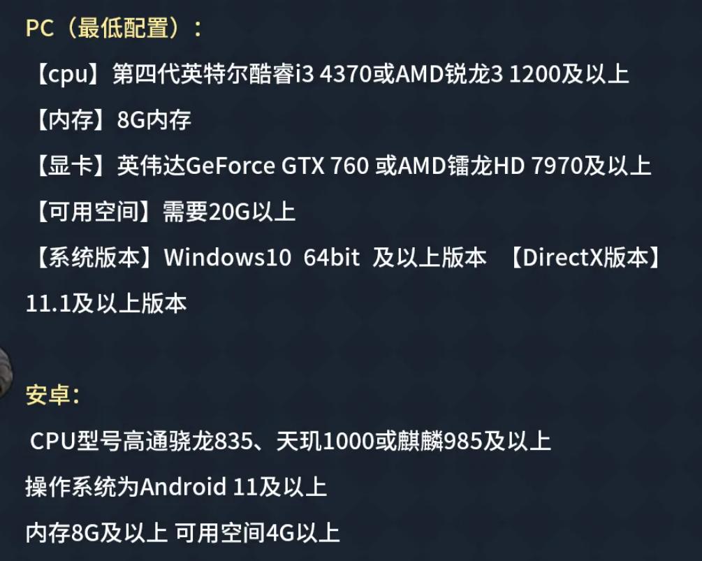 荒原曙光配置要求全解析 最低与推荐配置对比