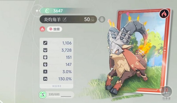 蓝色星原旅谣炎灼角羊强度分析与培养价值评估