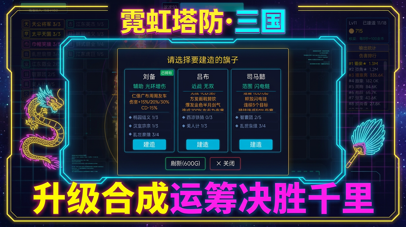 霓虹塔防三国上线时间公布：游戏何时正式开服