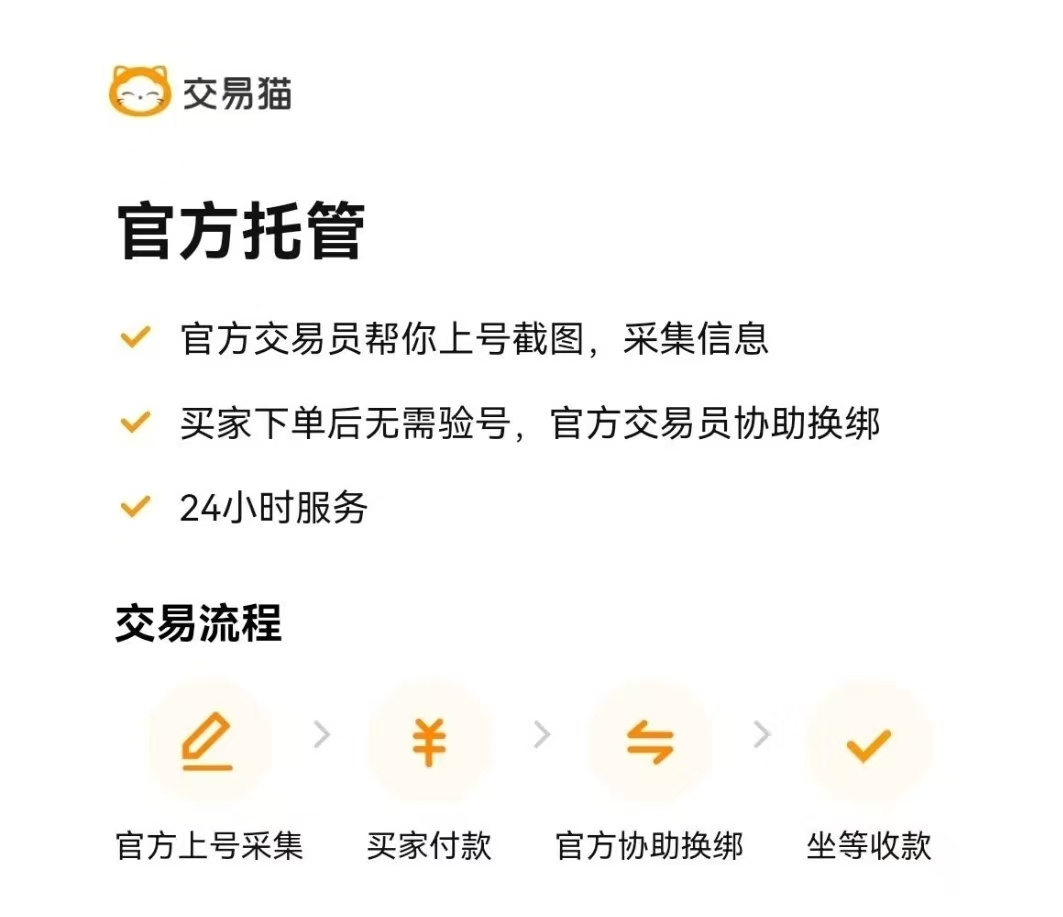 鸣潮买号推荐总结图：交易猫APP售后保障与交付流程示意图