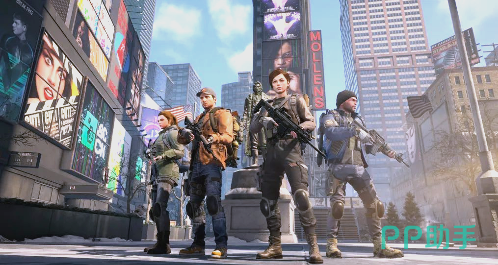 全境封锁手游纽约废墟战场实机画面与biubiu加速器界面同屏对比图