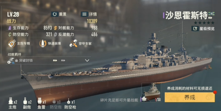 苍蓝前线沙恩霍斯特强度解析与实战定位全面评测