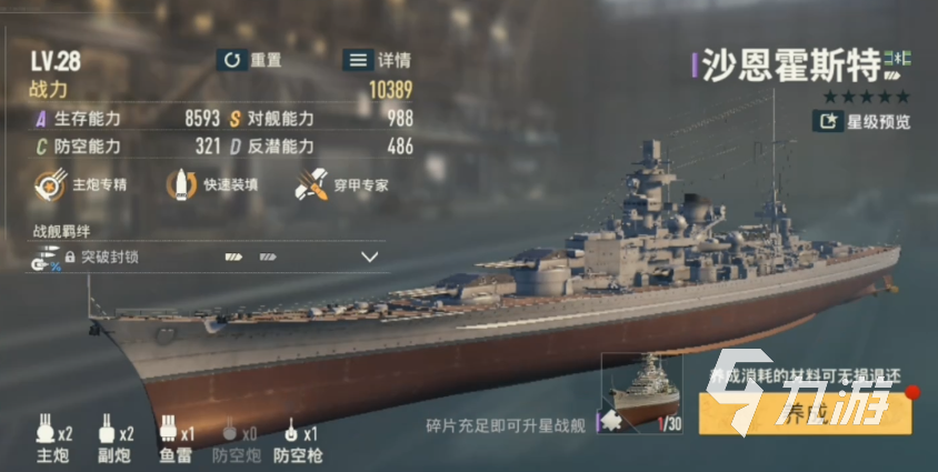 苍蓝前线沙恩霍斯特强度解析与实战定位全面评测