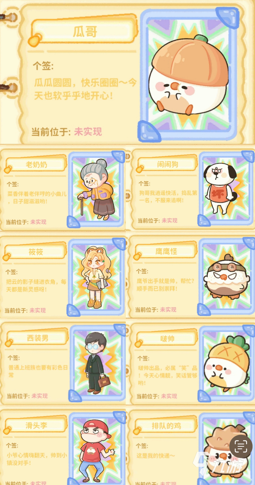 菜鸡梦想家图鉴全NPC角色介绍与详细信息汇总