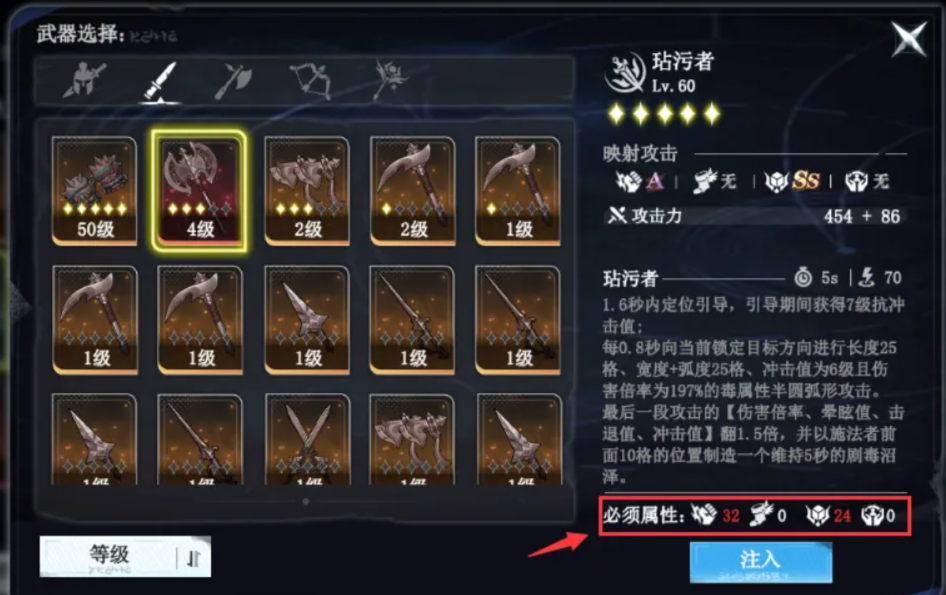 四维属性要求说明图