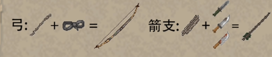 迷你DAYZ冷兵器合成配方图