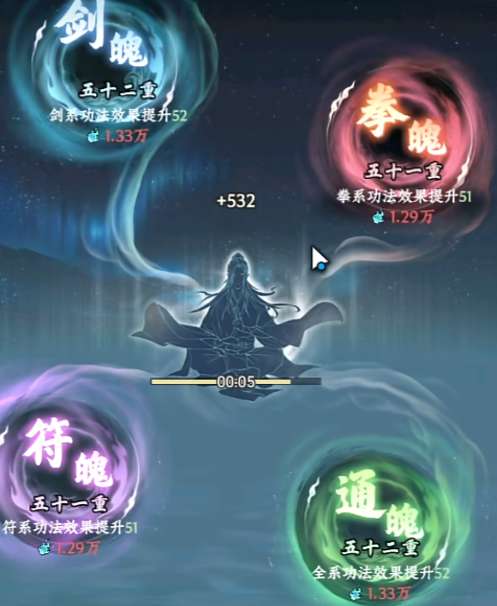 大道仙途修为成长系统界面