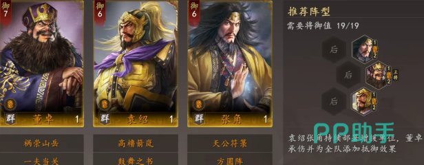 三国志王道天下试炼塔阵容推荐示意图一