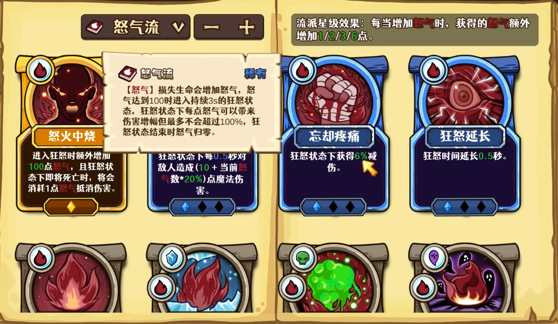 狂怒之毒与其他狂怒系卡牌对比图