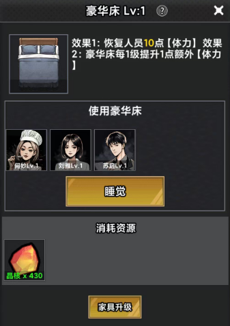 地堡必备家具布局图