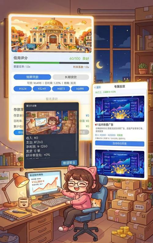 电商开网店模拟器游戏主界面展示