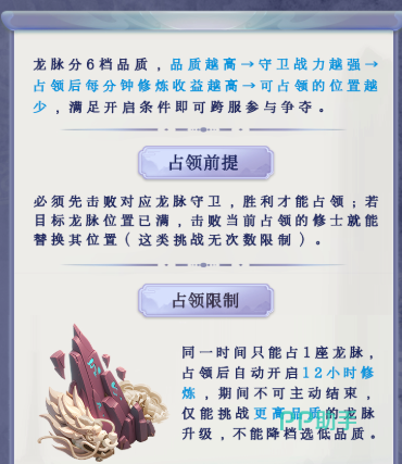 龙脉占领与替换界面示意图
