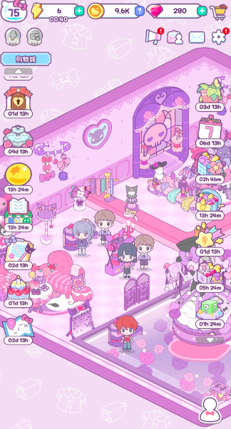 Hello Kitty My Dream Store 精华机器与背包界面