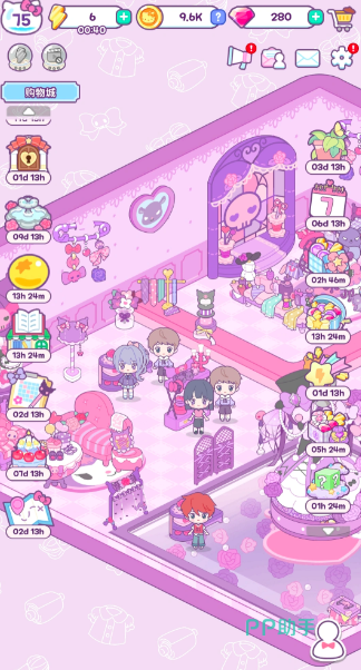 Hello Kitty My Dream Store 精华机器与背包界面