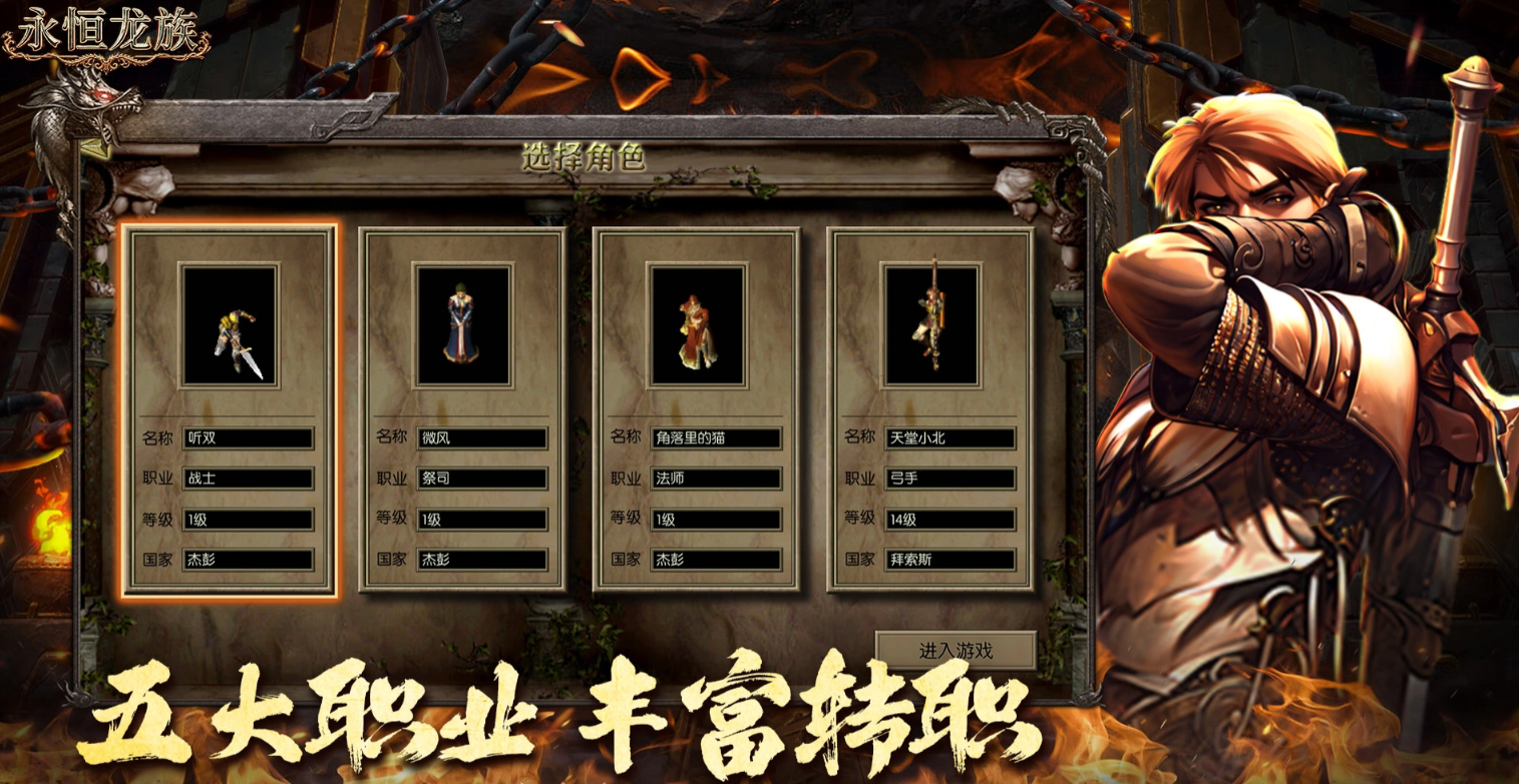五大职业角色展示图