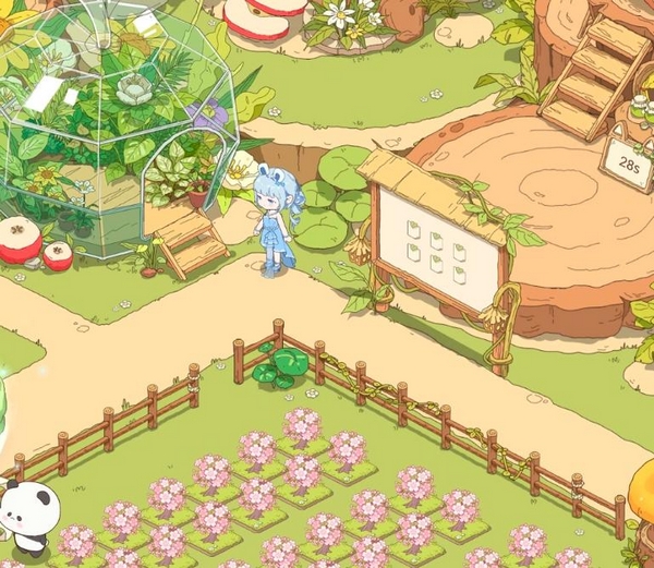 童话师种花与家具制作玩法示意图