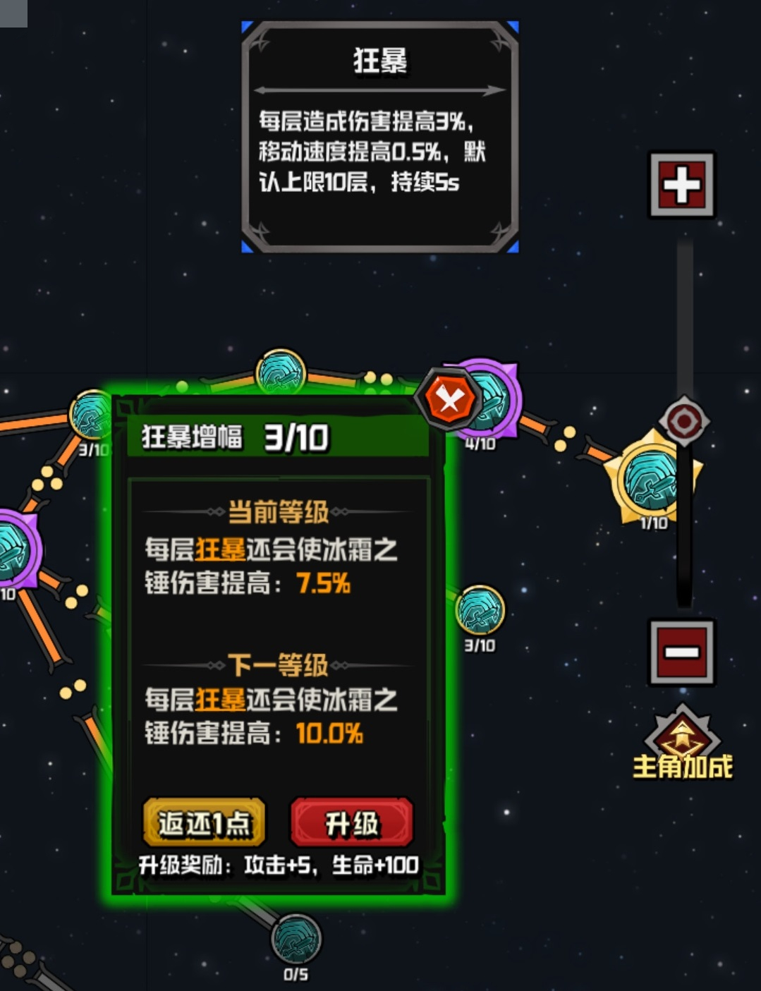 幻想之刃冰锤流技能界面示意图