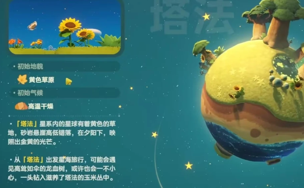 禾夏星系与塔法星系气候环境对比图