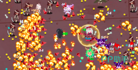 我不是魔王多人联机战斗场景,显示双角色协同释放技能特效