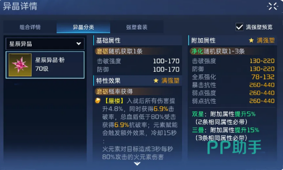 星辰异晶·粉特性展示图