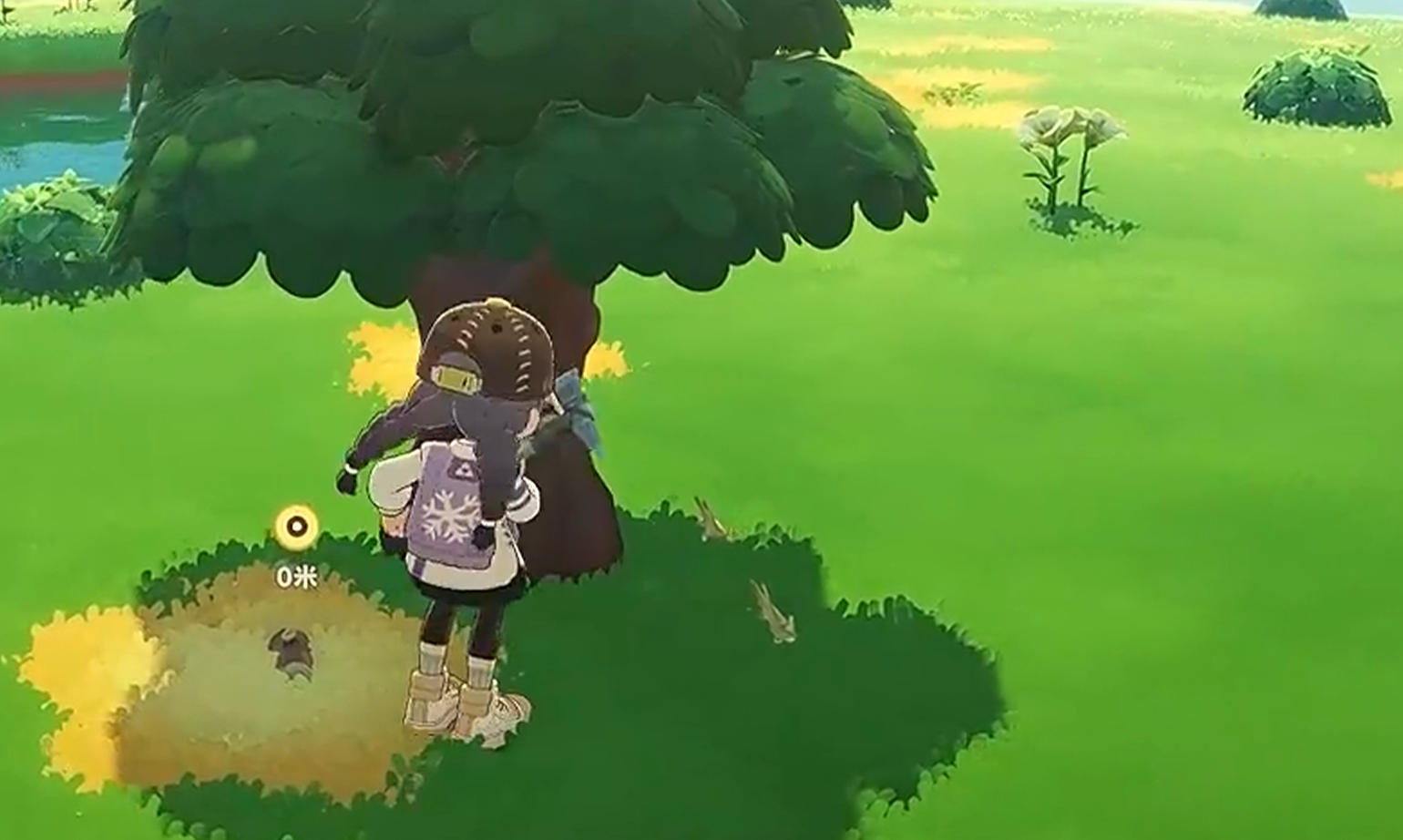 塔法星系远景：金黄色草原与砂岩悬崖在夕阳下泛出暖光