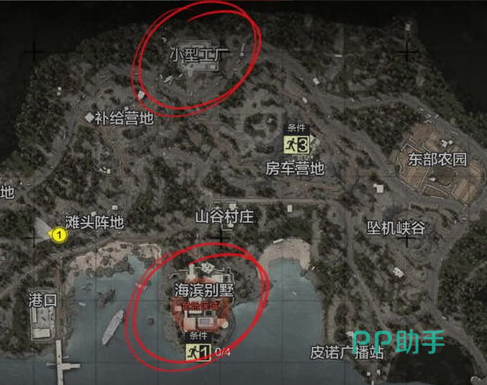 暗区突围体验服山谷地图免费宝箱位置示意图