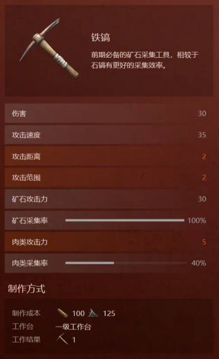 失控进化铁镐制作界面
