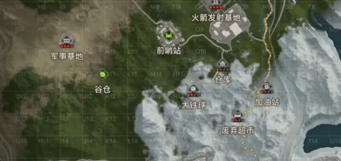 失控进化火箭发射基地资源点示意图