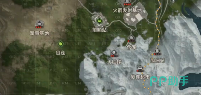 失控进化火箭发射基地资源点示意图
