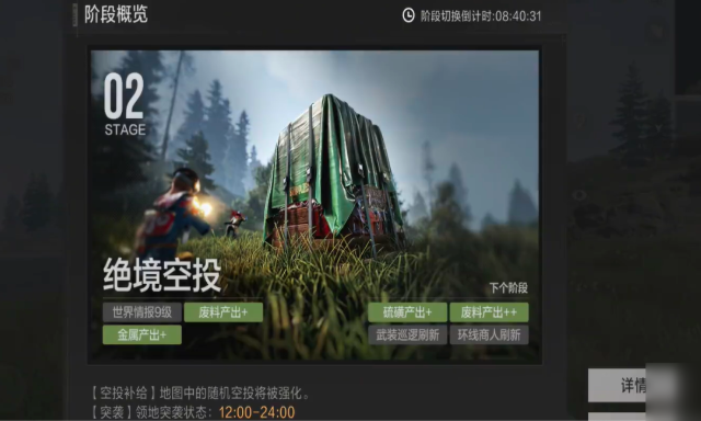 绝境空投阶段时间分布图