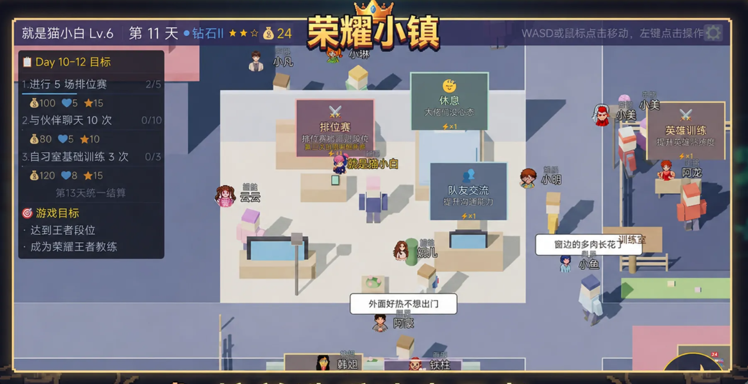 荣耀小镇属性面板界面