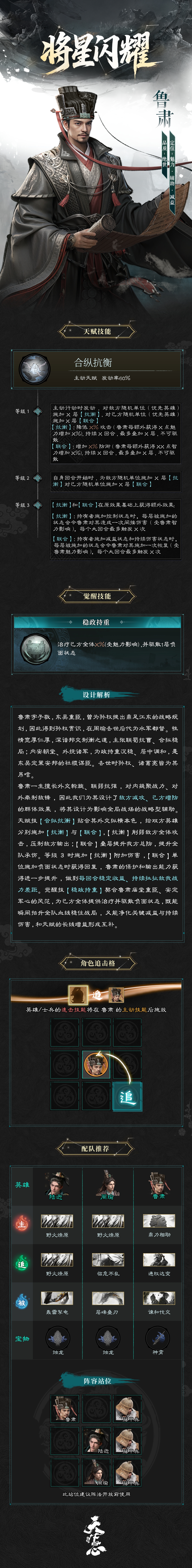 三国天下归心鲁肃最强配队与技能搭配攻略