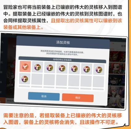 灵核图谱部位栏位设置示意图