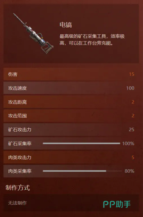失控进化电镐属性面板截图