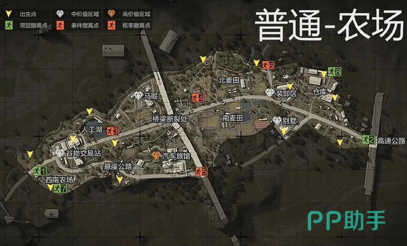 暗区突围体验服农场地图据点示意图