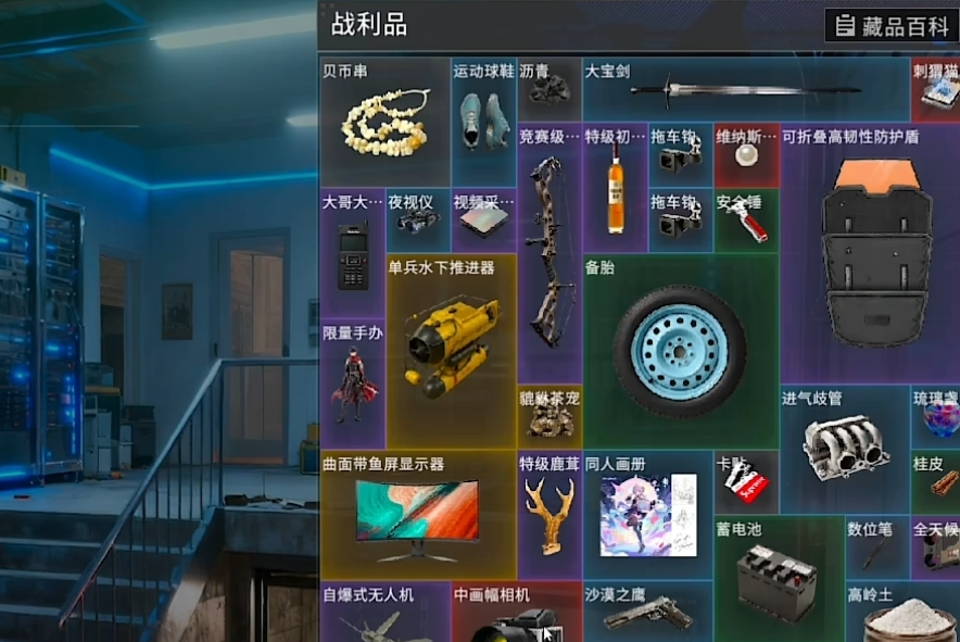 竞拍之王区域等级与藏品概率关系图