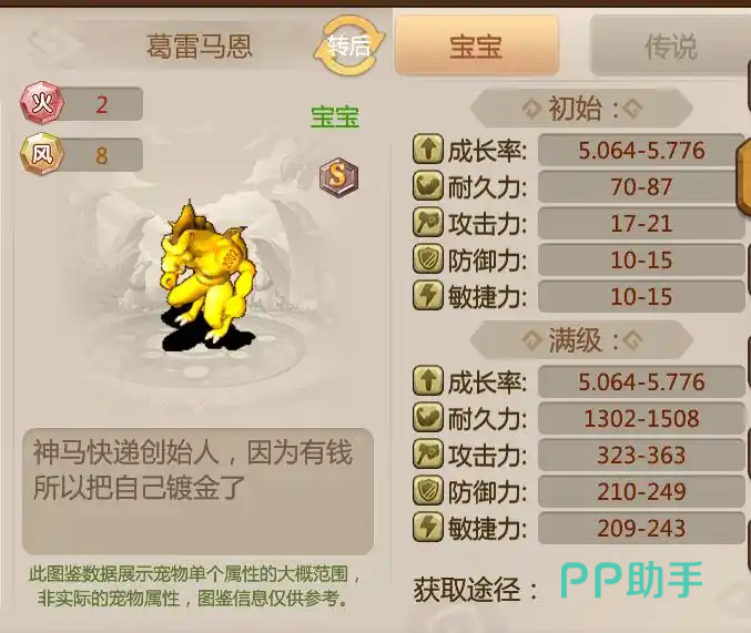 恐龙神奇宝贝PVP与产金双模加点对比图