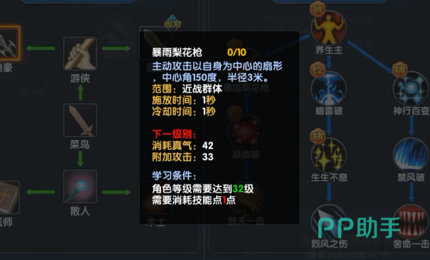 武林外传十年之约枪豪技能加点示意图