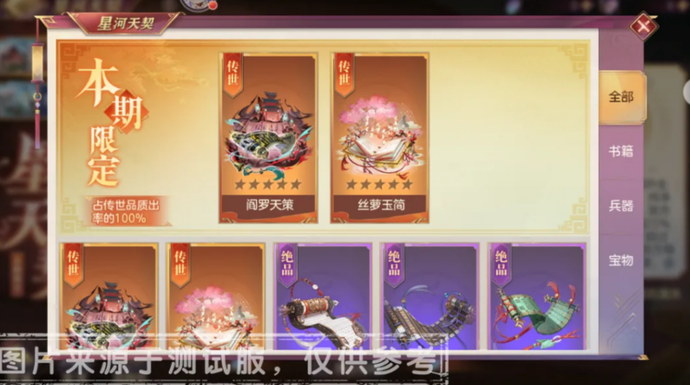 星河天契抽取池概率与保底说明图